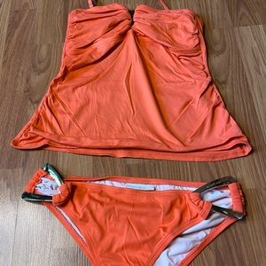 Michael Kors bikini tankini hipster orange sz Lg